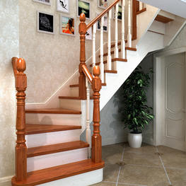 簡潔實用款式實木樓梯